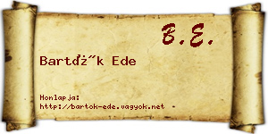 Bartók Ede névjegykártya