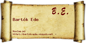 Bartók Ede névjegykártya